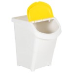 (White, 120L) vidaXL Stackable Trash Can with Lid, Set of 3, Made of PP Material
